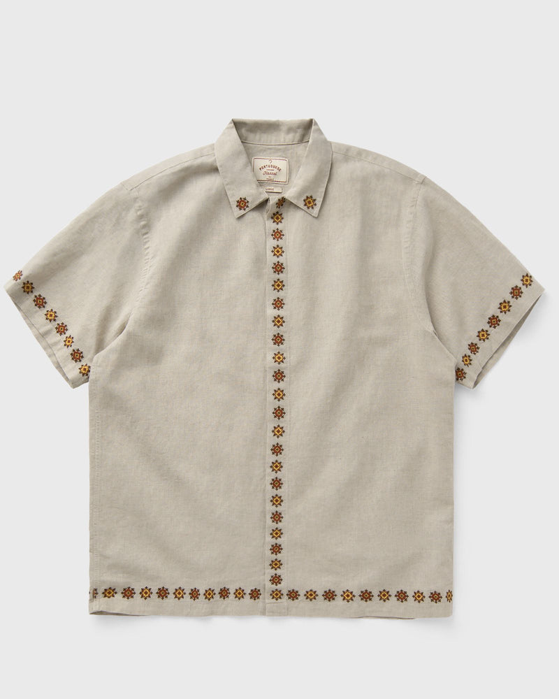 Portuguese Flannel Sprout Embroidery Beige