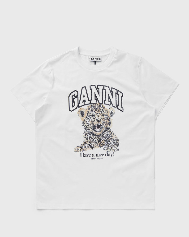 Ganni Basic Jersey Leopard Relaxed Tee Multi