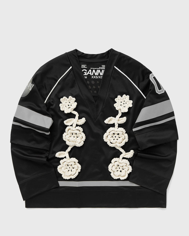 Ganni Cycora Jersey Oversized Long Sleeve Black