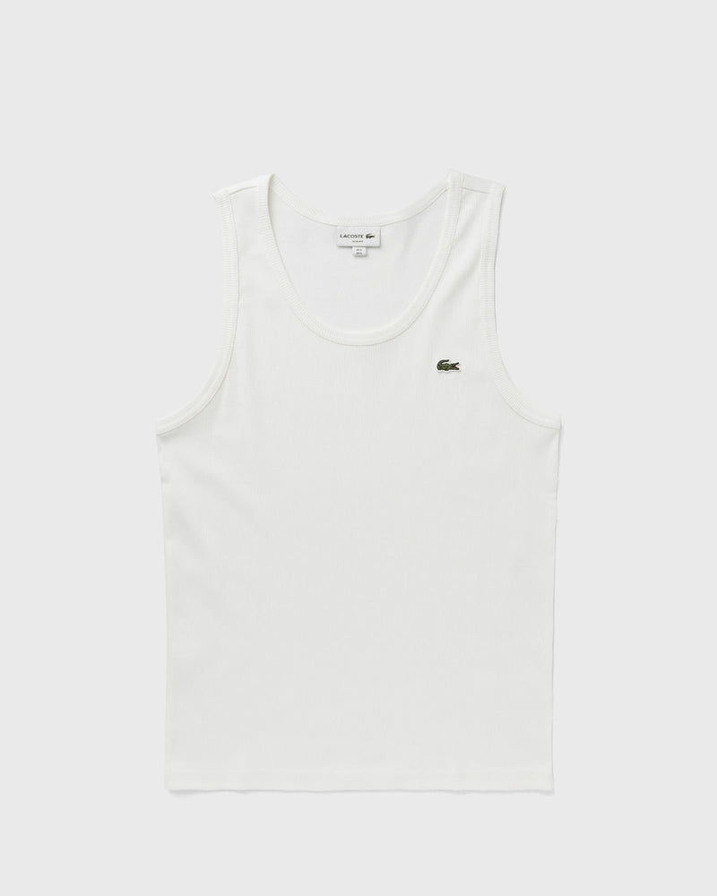 Lacoste Slim Fit Ribbed Cotton Tank Top White