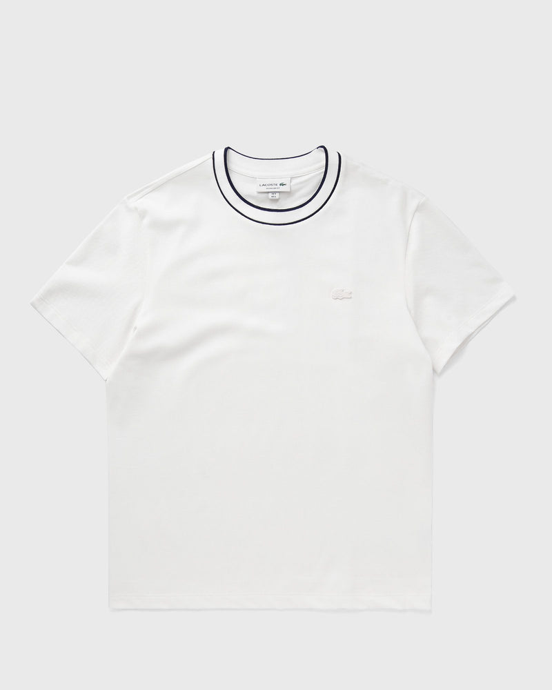 Lacoste Stretch Piquò Stripe Collar Tee White
