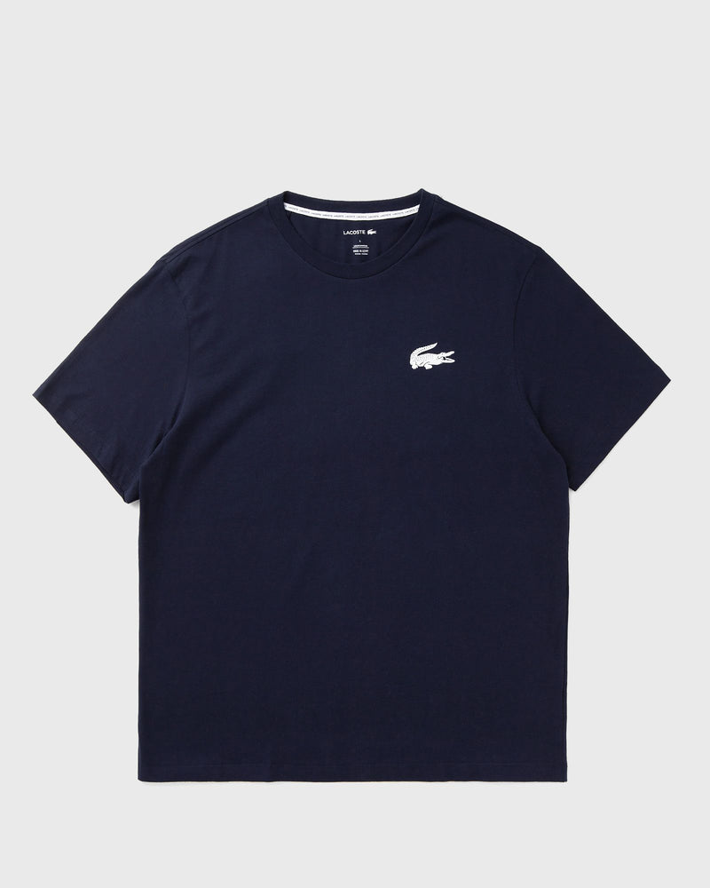 Lacoste Crocodile Print Cotton Loungewear Tee Blue
