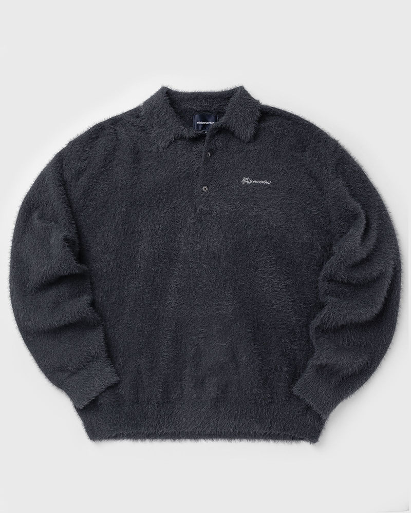Thisisneverthat Sct-Logo Shaggy Knit Polo Grey