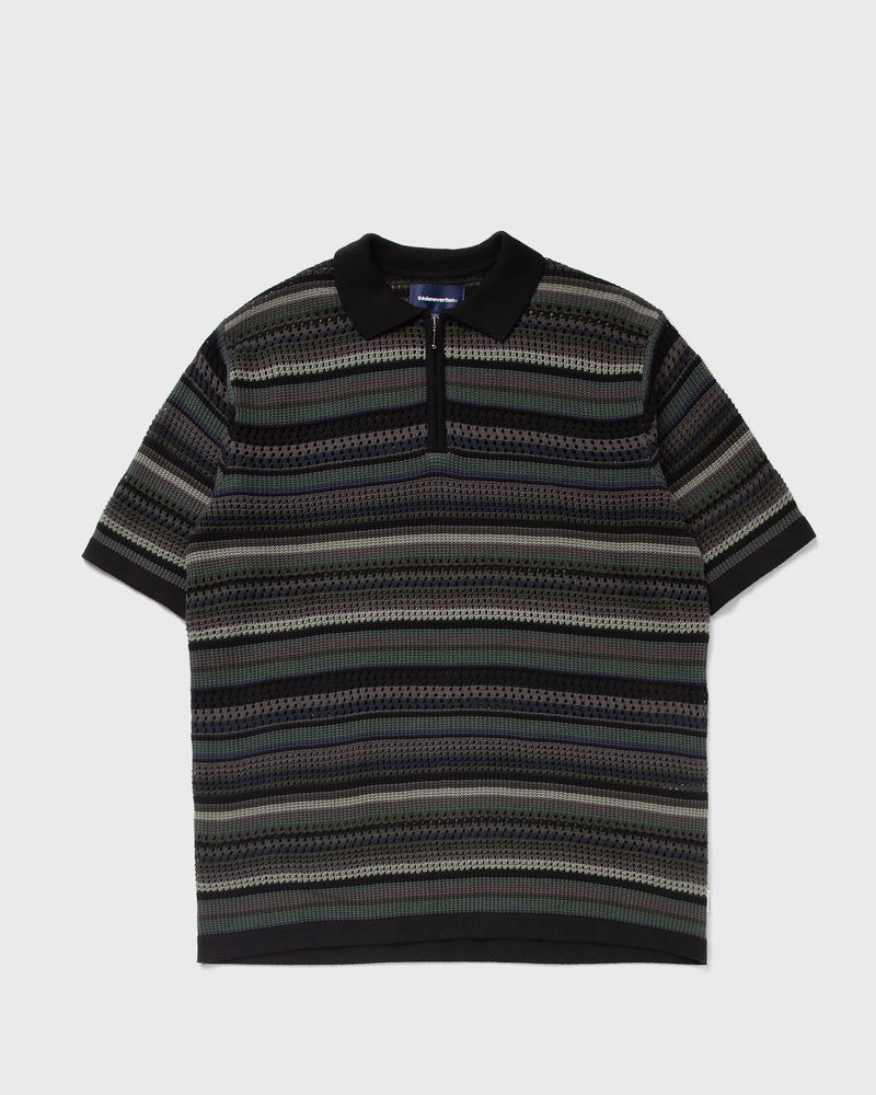 Thisisneverthat Striped S/S Knit Polo Black
