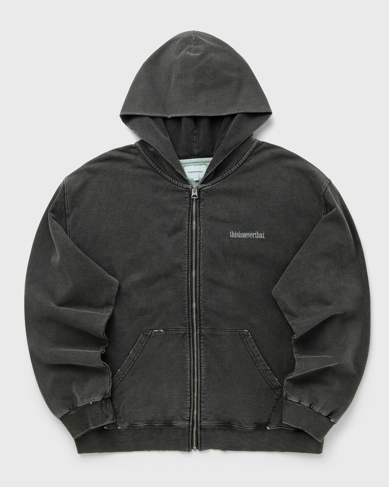 Thisisneverthat Damaged Zip Up Hoodie Black