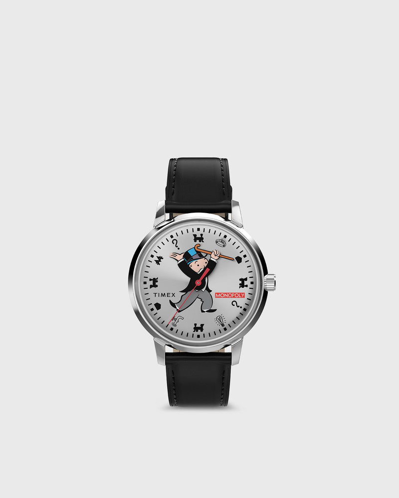 Timex X Monopoly Marlin 38MM Sst Case Silver Dial Black Strap