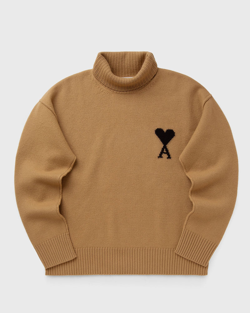 AMI Paris AMI de Coeur Funnel Neck Sweater Brown