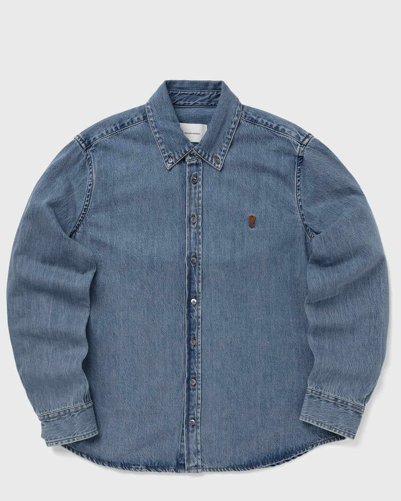 AMI Paris Contrasted AMI de Coeur Shirt Blue