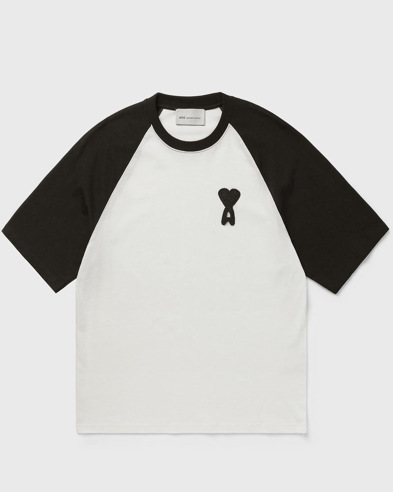 AMI Paris Short Sleeves Boxy Fit Teeshirt with AMI de Coeur Knitted Patch Beige