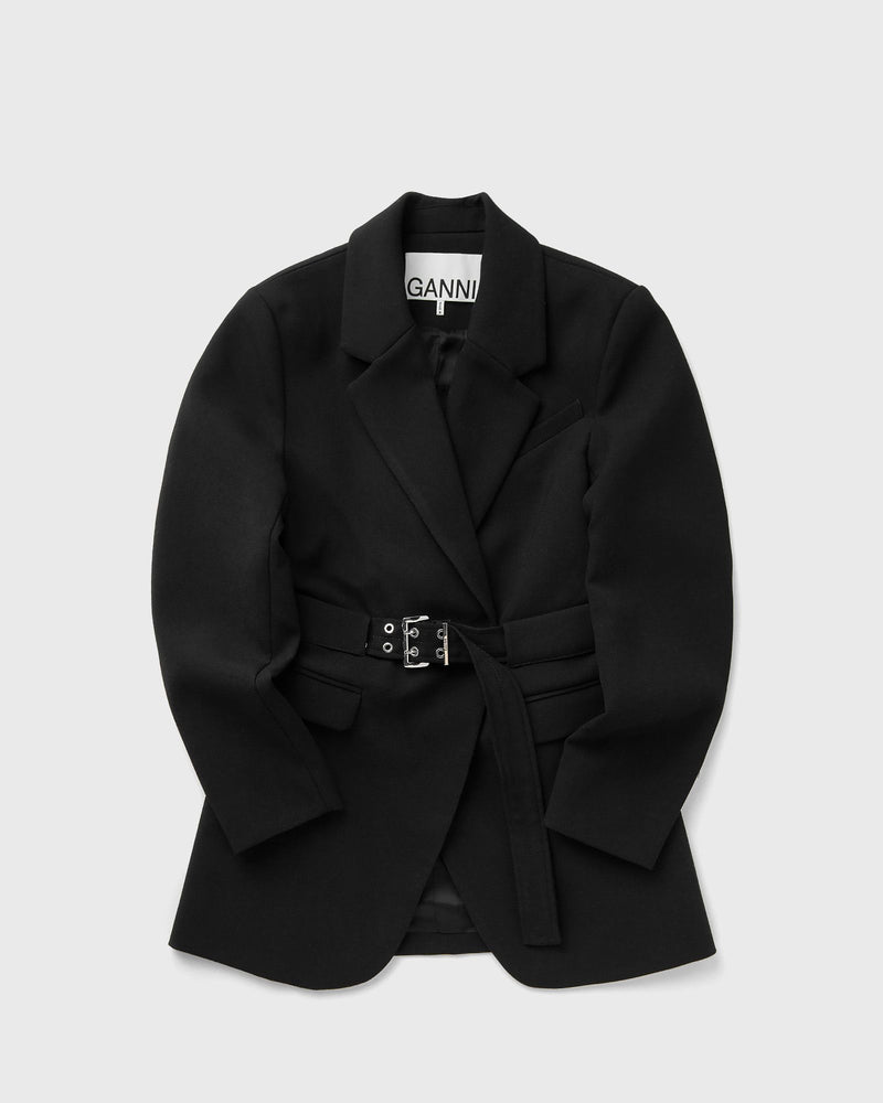 Ganni Bonded Crepe Blazer Black