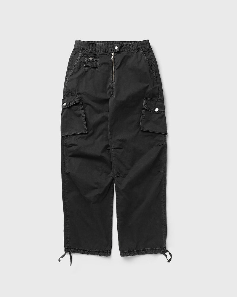 Ganni Washed Cotton Twill Pants Black