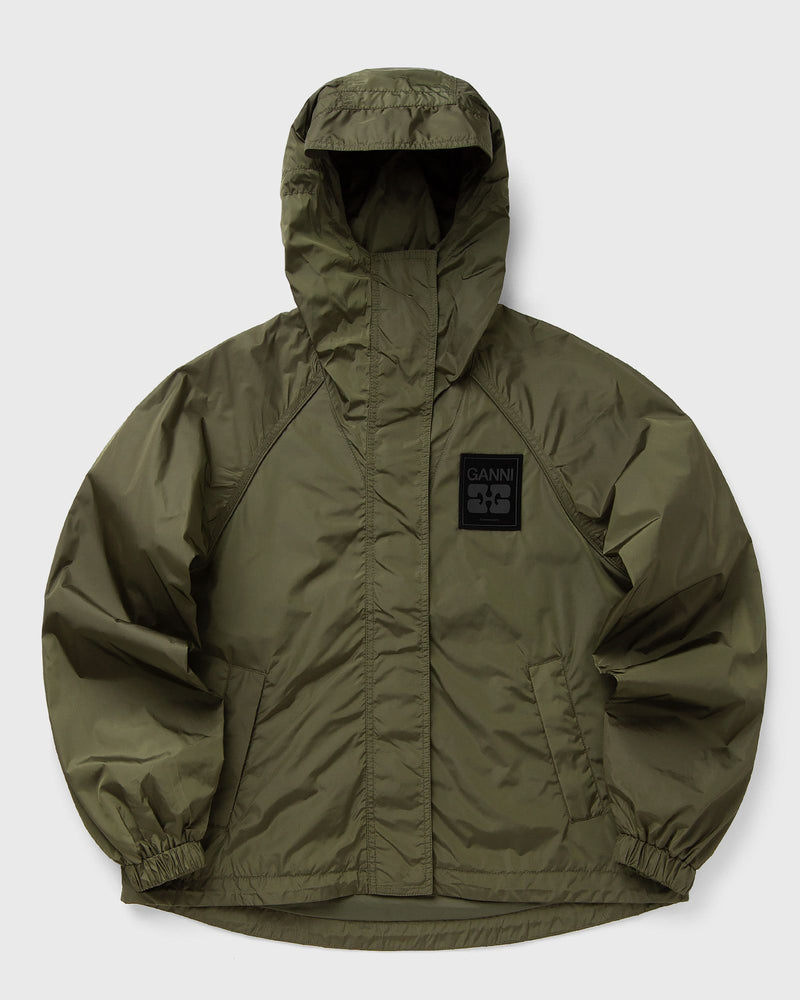 Ganni Flyweight Nylon Jacket Green
