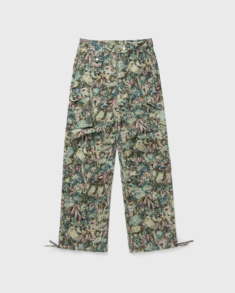 Ganni Printed Stretched Cotton Pants Green
