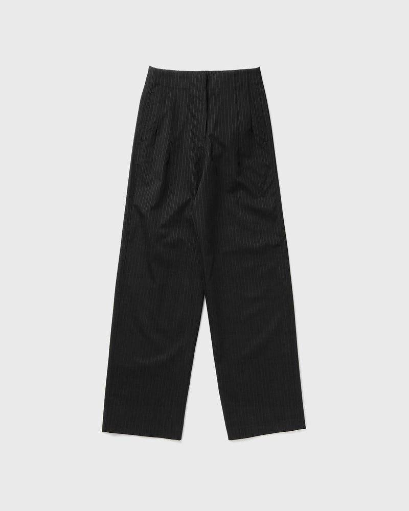 Olaf Pinstripe Barrel Leg Pant Black