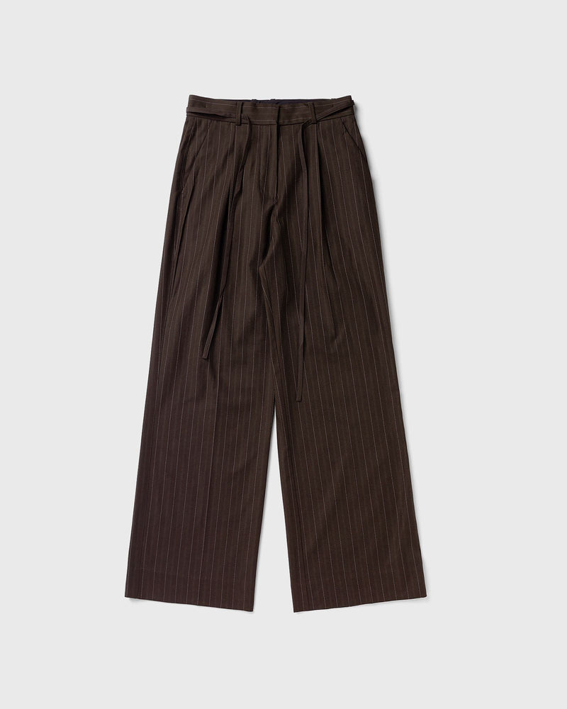 Olaf Pintstripe Tailored Trousers Brown
