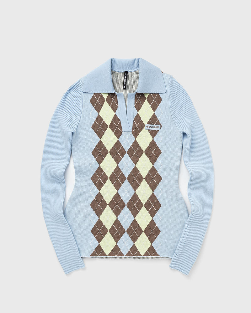 WRSTBHVR Maira Polo Sweater Blue|brown