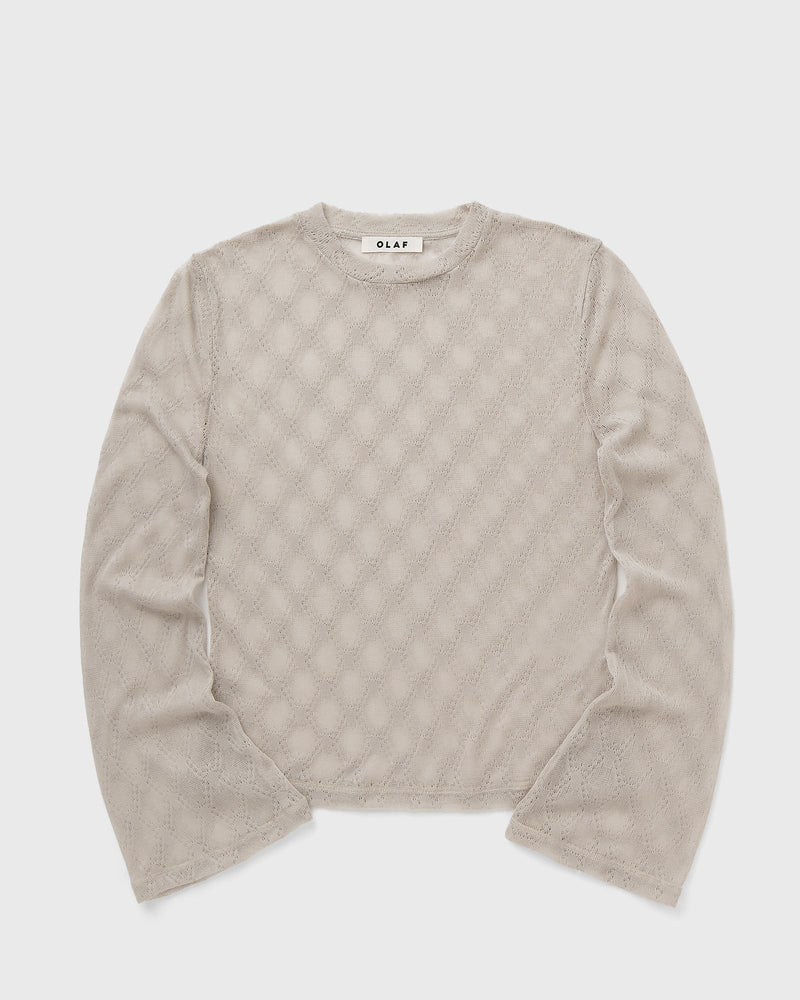 Olaf Wide Sleeve Semi-Sheer Top Beige