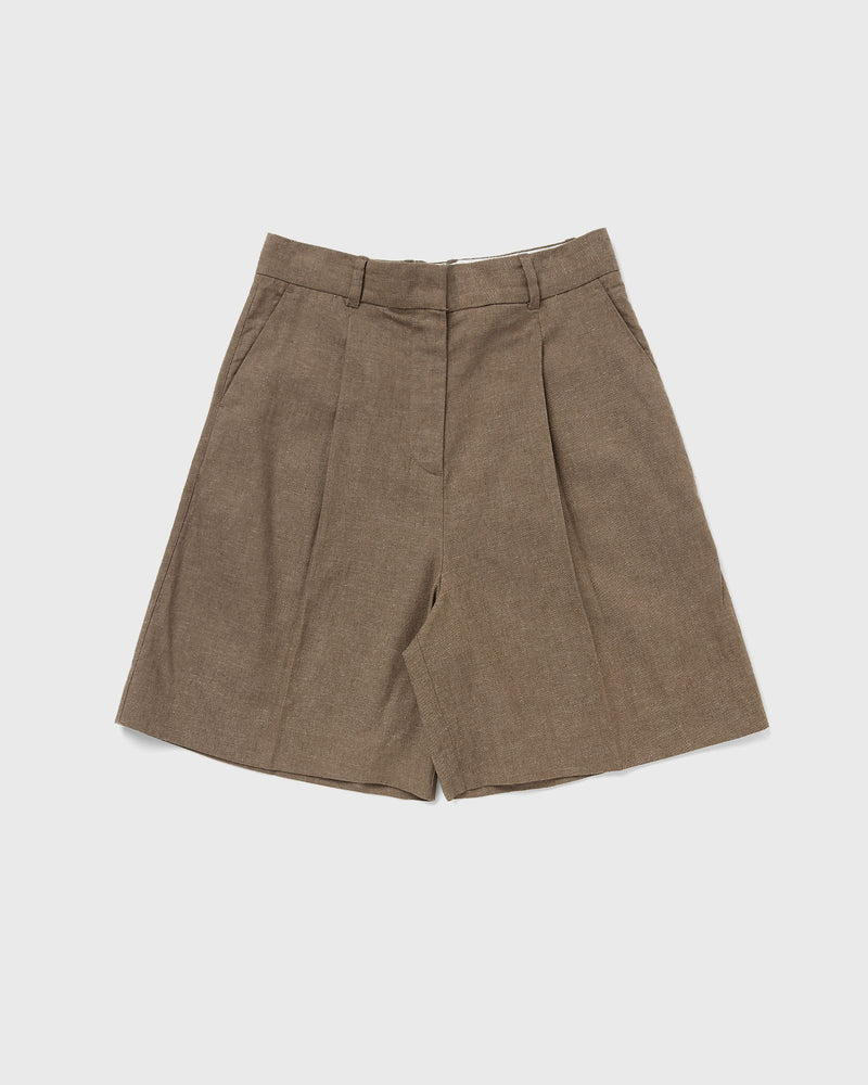 Olaf Linen Tailored Shorts Brown
