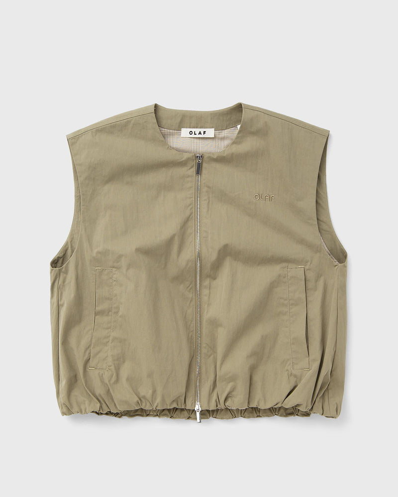 Olaf Zip Up Gilet Beige