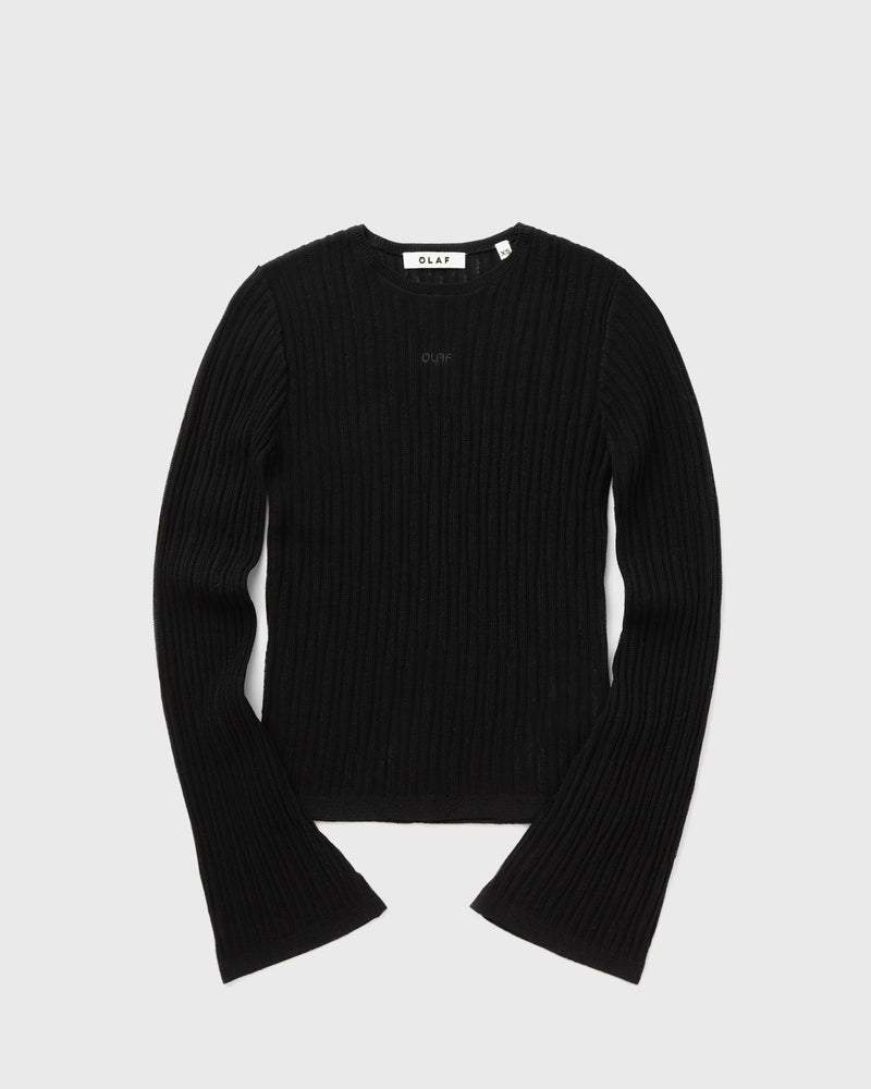 Olaf Retro Logo Wide Sleeve Knit Black