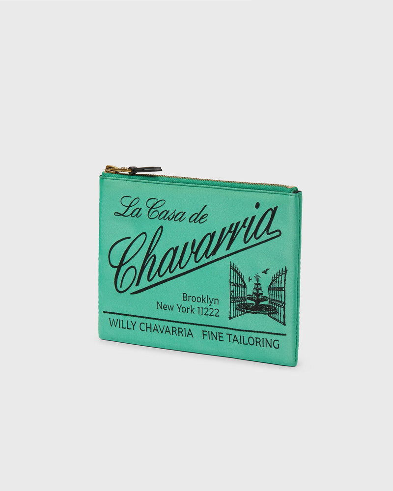 Willy Chavarria Label Pouch Green