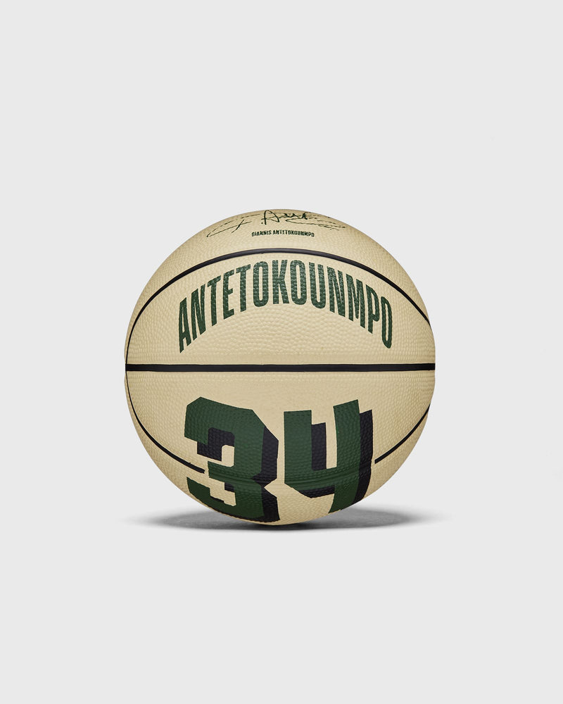 Wilson NBA Player Icon Mini Basketball Giannis Size 3 Green|beige