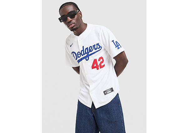 Nike MLB LA Dodgers Robinson #42 Home Jersey white