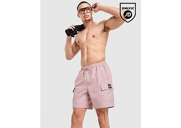 Fred Perry Badge Cargo Swim Shorts pink