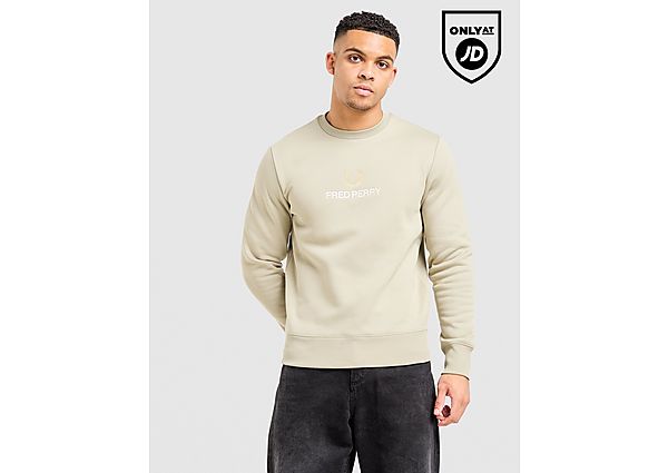 Fred Perry Stack Logo Crew Sweatshirt green