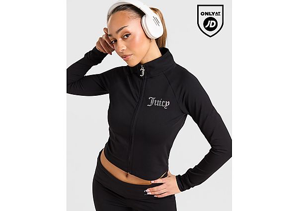 JUICY COUTURE Diamante Fitted Full Zip Top black