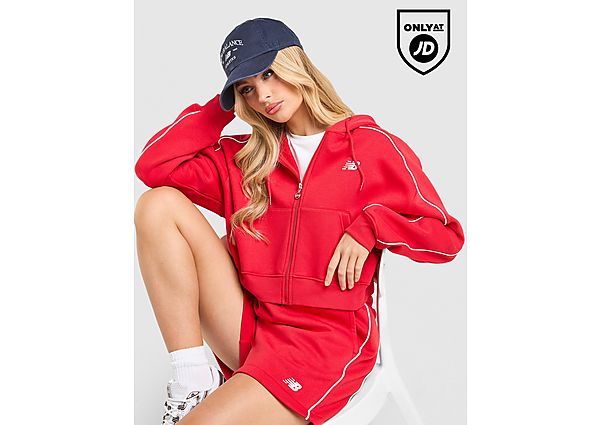 New Balance Pipe Full Zip Hoodie red