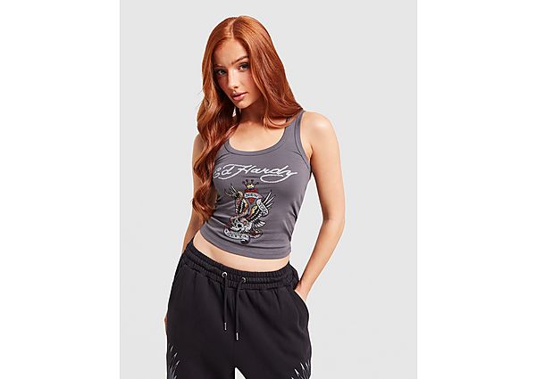 Ed Hardy Skull Diamante Vest grey