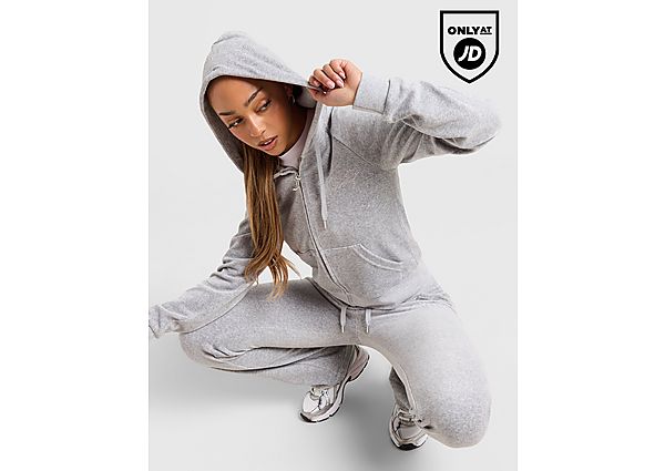 JUICY COUTURE Diamante Logo Hoodie grey