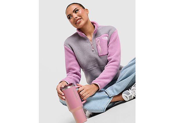 The North Face Yumori 1/4 Zip Fleece Top pink