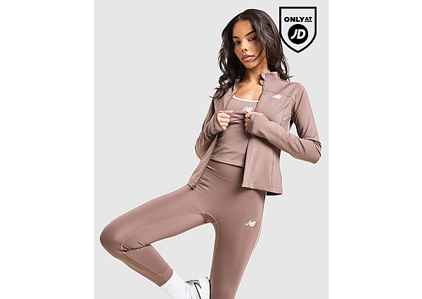 New Balance Pipe Full Zip Top brown