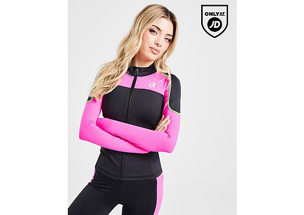 Red Run Activewear Twin Flame Full Zip Tech Top black
