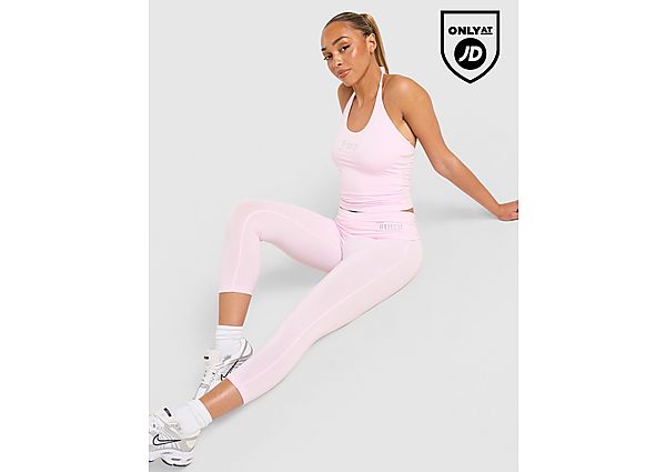 JUICY COUTURE Jersey Fold Over Capri Leggings pink