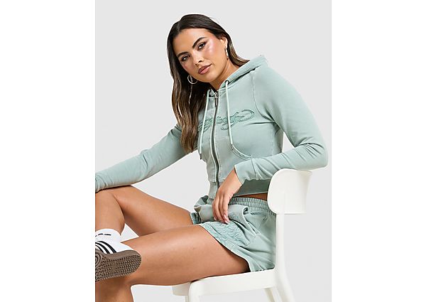 Ed Hardy Tattoo Full Zip Crop Hoodie green
