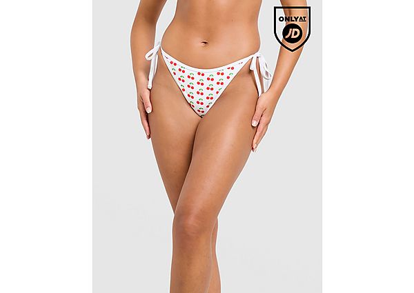 Unlike Humans Cherry Charm Bikini Bottoms white