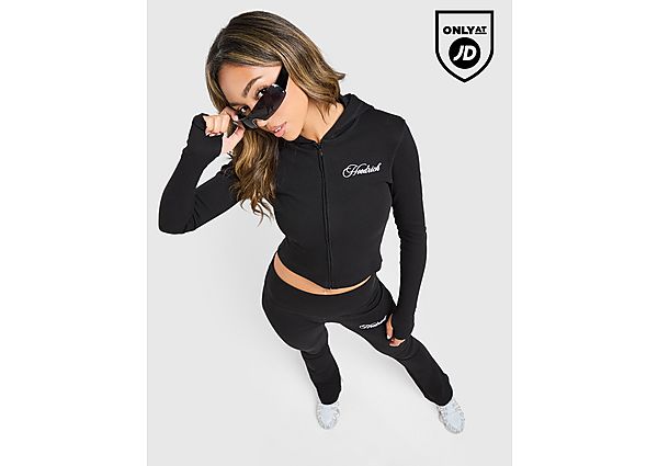 Hoodrich Selene Rib Full Zip Hoodie black