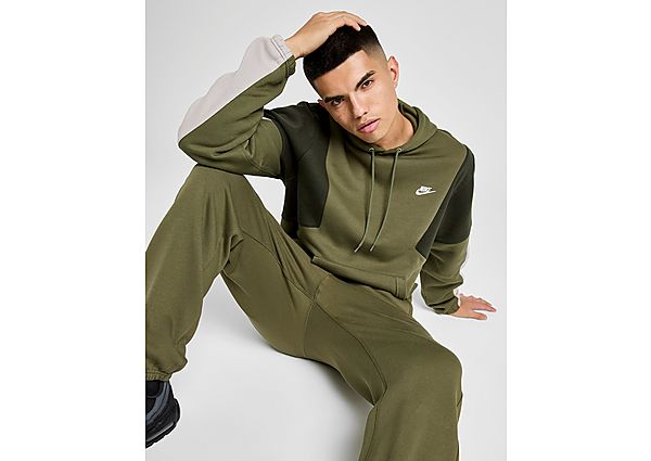 Nike Club Fleece Colour Block Hoodie green