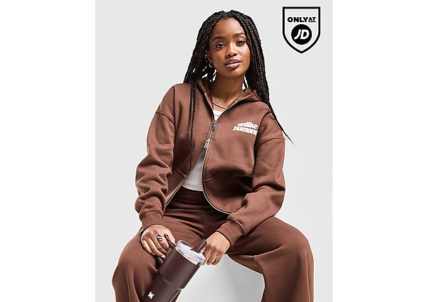 Unlike Humans Bubble Full Zip Hoodie brown