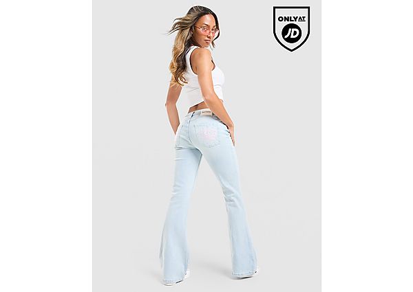 JUICY COUTURE Low Rise Diamante Crown Denim Jeans blue