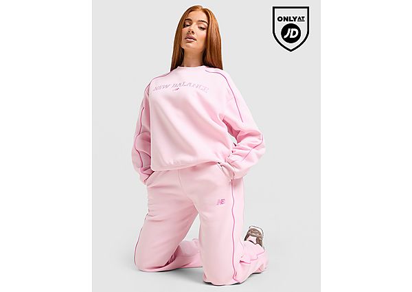 New Balance Pipe Wide Leg Joggers pink