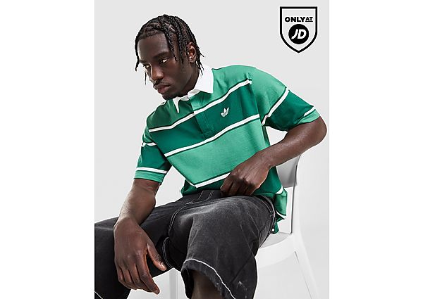 adidas Originals Striped Rugby Polo Shirt green