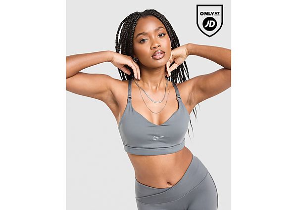 Nike Training Indy Swoosh Sports Bra grey