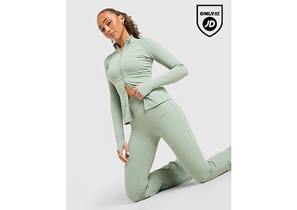 DAILYSZN Full Zip Fit Top green