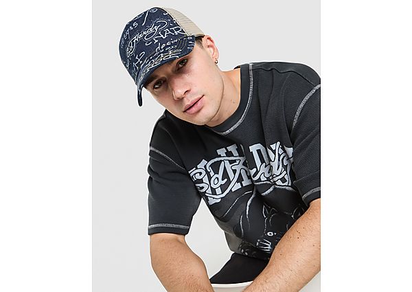 Ed Hardy Logo Denim Trucker Cap blue