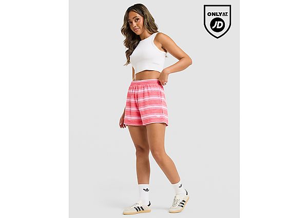 adidas Originals Stripe Towel Shorts pink