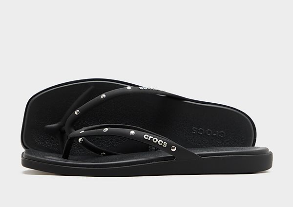 Crocs Miami Studded Flip Flops black